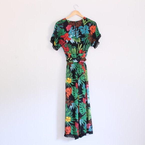 Alice & Olivia Kasia Palm Leaf Devore Jumpsuit 2 - Picture 13 of 16